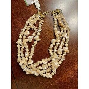 Two Blonde Lizzards Mother of Pearl 18" Multi-Strand Necklace w/Tag Retail $525